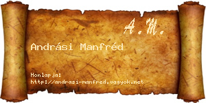 Andrási Manfréd névjegykártya